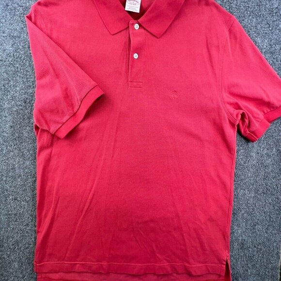 Brooks Brothers Polo Shirt Short Sleeve Red Medium Performance Polo Cotton - Picture 2 of 9